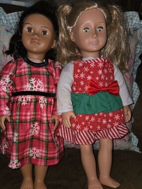 Our GENERATION DOLLHoliday Red & Green Doll Dress 18-Inch Dolls - Festive Outfit